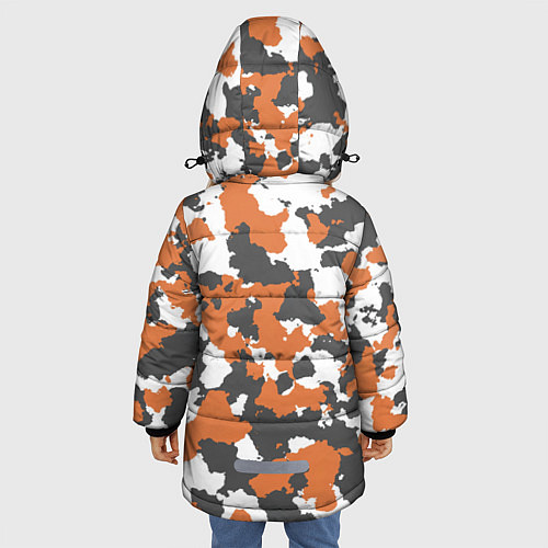 Зимняя куртка для девочки Orange Camo / 3D-Черный – фото 4