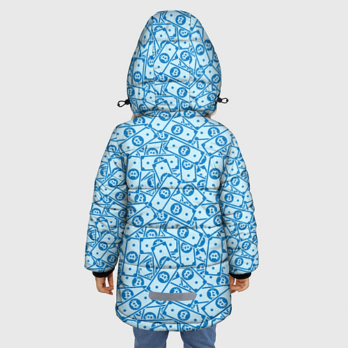 Зимняя куртка для девочки Bitcoin деньги / 3D-Черный – фото 4
