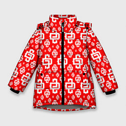 Куртка зимняя для девочки Red Pattern Dope Camo Dope Street Market Спина, цвет: 3D-светло-серый