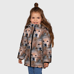 Куртка зимняя для девочки Маленькие щенята, цвет: 3D-красный — фото 2