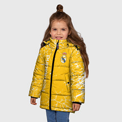 Куртка зимняя для девочки Реал мадрид, цвет: 3D-светло-серый — фото 2