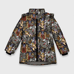 Куртка зимняя для девочки Гангстеры Мафиози, цвет: 3D-светло-серый