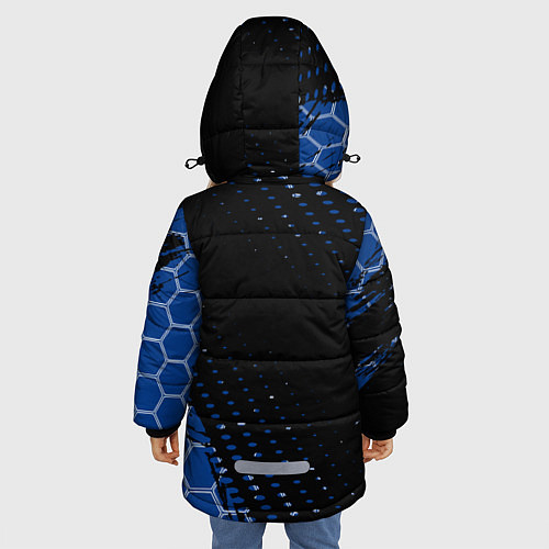 Зимняя куртка для девочки Volvo - Вольво Sport соты / 3D-Черный – фото 4
