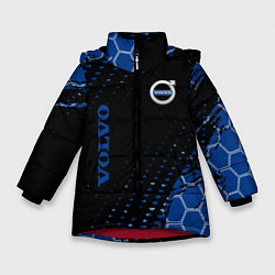 Куртка зимняя для девочки Volvo - Вольво Sport соты, цвет: 3D-красный