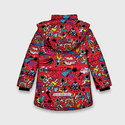Зимняя куртка для девочки Много космоса / 3D-Светло-серый – фото 2