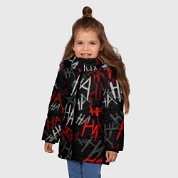 Куртка зимняя для девочки HA HA HA, цвет: 3D-красный — фото 2
