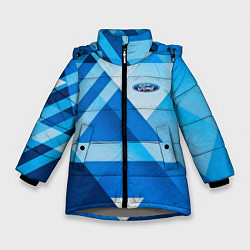 Куртка зимняя для девочки Ford abstraction, цвет: 3D-светло-серый