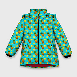 Зимняя куртка для девочки Много ананасов