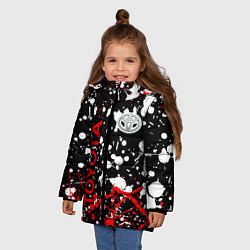 Куртка зимняя для девочки Toyota тойота брызги красок, цвет: 3D-черный — фото 2