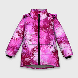 Зимняя куртка для девочки Спортивный камуфляж Пикси - Питахайя