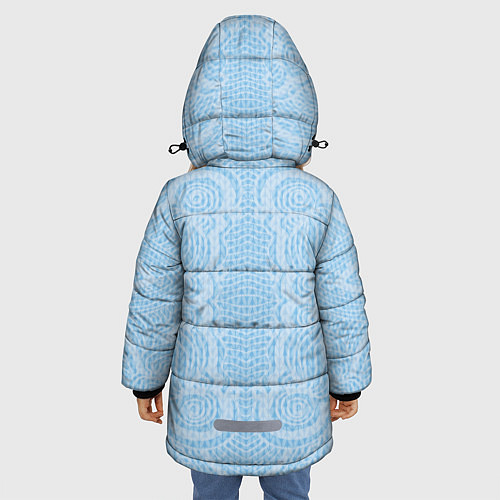 Зимняя куртка для девочки Вязаный светлый узор, абстракция Нежный голубой цв / 3D-Черный – фото 4
