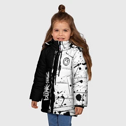Куртка зимняя для девочки Blink 182 БРЫЗГИ, цвет: 3D-светло-серый — фото 2