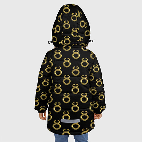 Зимняя куртка для девочки Символ тельца, металл с эффектом 3d Паттерн / 3D-Черный – фото 4