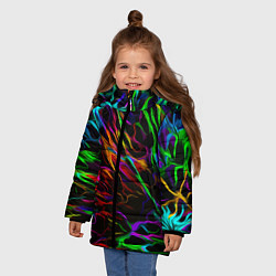 Куртка зимняя для девочки Neon pattern Vanguard, цвет: 3D-светло-серый — фото 2