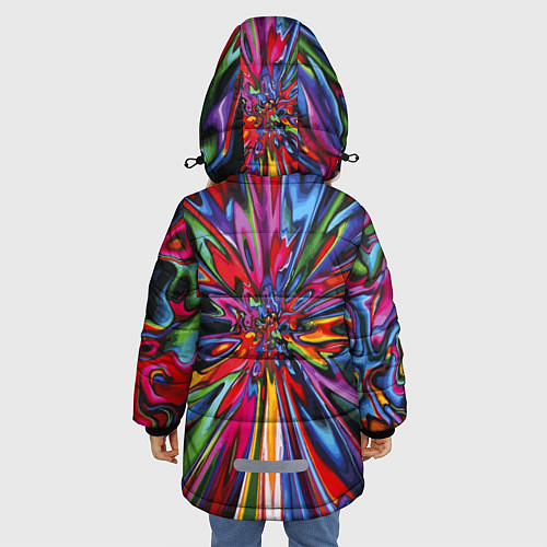 Зимняя куртка для девочки Color pattern Impressionism / 3D-Черный – фото 4