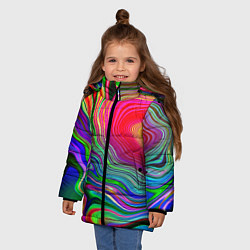 Куртка зимняя для девочки Expressive pattern Neon, цвет: 3D-светло-серый — фото 2