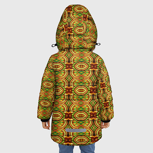 Зимняя куртка для девочки Абстрактные узоры / 3D-Черный – фото 4