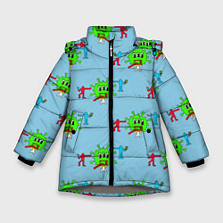 Куртка зимняя для девочки ЧЕЛОВЕЧКИ МИНИМАЛИЗМ, цвет: 3D-светло-серый
