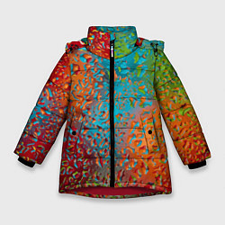 Куртка зимняя для девочки Капли на стекле Vanguard pattern, цвет: 3D-красный