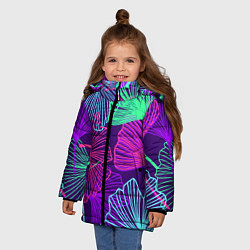 Куртка зимняя для девочки Neon color pattern Fashion 2023, цвет: 3D-черный — фото 2