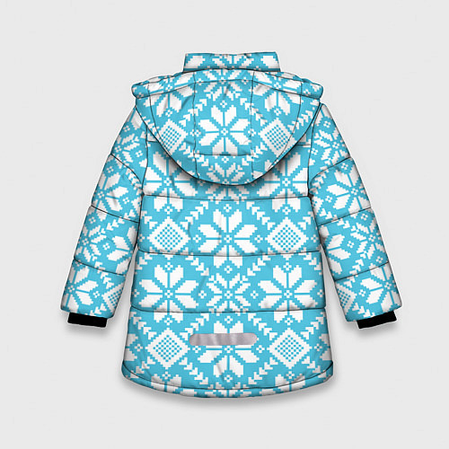 Зимняя куртка для девочки Узоры народные / 3D-Светло-серый – фото 2