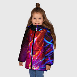 Куртка зимняя для девочки Neon vanguard pattern Lighting, цвет: 3D-черный — фото 2