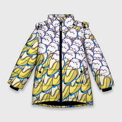 Зимняя куртка для девочки Котики и бананы Паттерн Лето
