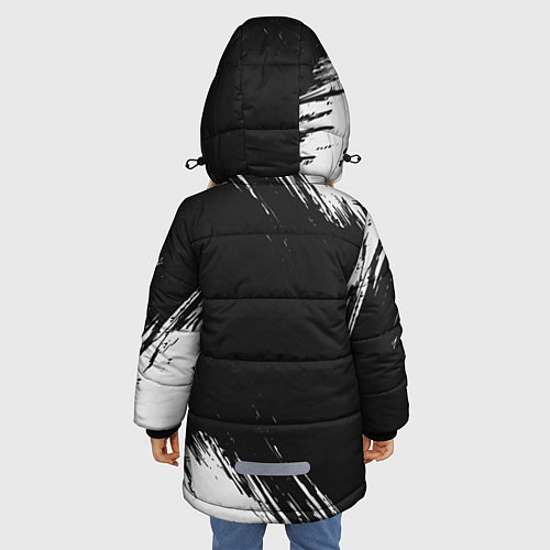 Зимняя куртка для девочки СТРАХА НЕТ - СИМВОЛ ВЕЛЕСА - Краска / 3D-Черный – фото 4