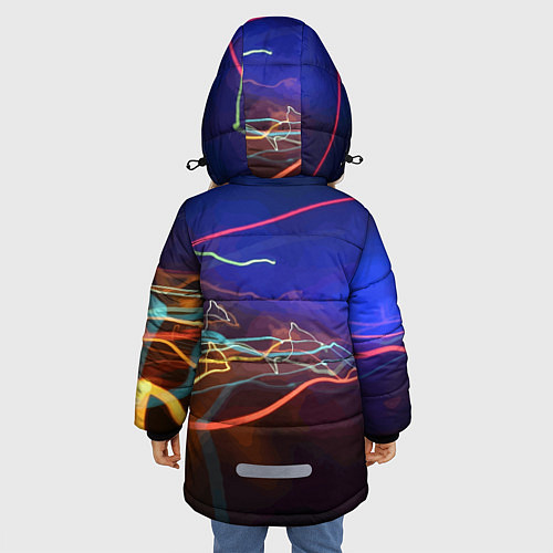 Зимняя куртка для девочки Neon vanguard pattern Lightning Fashion 2023 / 3D-Красный – фото 4