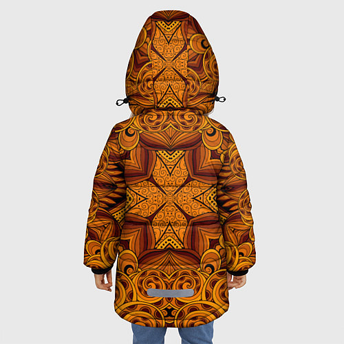 Зимняя куртка для девочки Классическая абстракция / 3D-Черный – фото 4