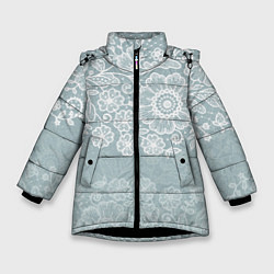 Куртка зимняя для девочки Свадебное кружево, цвет: 3D-черный