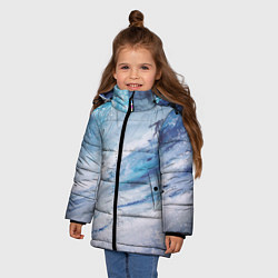 Куртка зимняя для девочки Противостояние волне, цвет: 3D-черный — фото 2