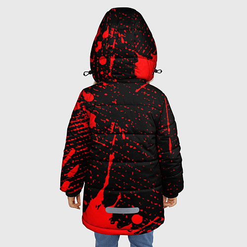 Зимняя куртка для девочки TESV: SKYRIM - Краска Вертикально / 3D-Черный – фото 4