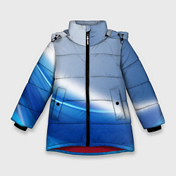 Куртка зимняя для девочки Цифровая волна, цвет: 3D-красный