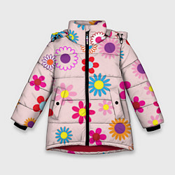 Зимняя куртка для девочки Мультяшные цветочки