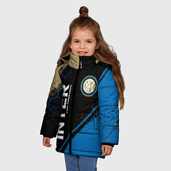 Куртка зимняя для девочки INTER Pro Football Краска, цвет: 3D-черный — фото 2