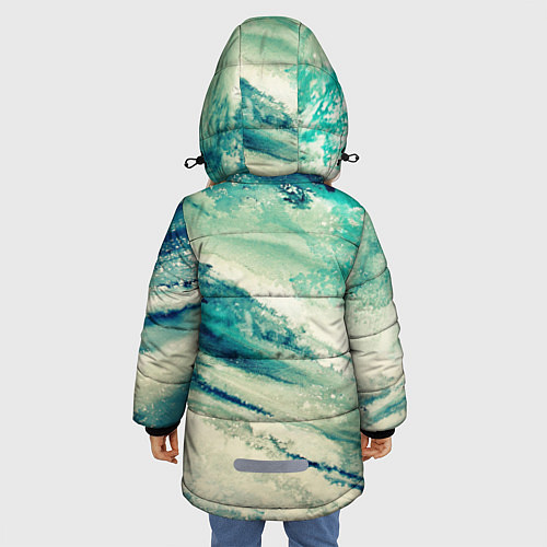 Зимняя куртка для девочки Лазурная волна / 3D-Черный – фото 4