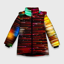 Куртка зимняя для девочки ЛУЧЕВОЙ ПОТОК, цвет: 3D-черный