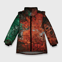Зимняя куртка для девочки Размытые краски цветная абстракция