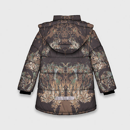 Зимняя куртка для девочки Абстрактный графический узор,коричневого цвета Abs / 3D-Светло-серый – фото 2