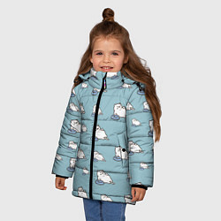 Куртка зимняя для девочки Котик обжорик, цвет: 3D-светло-серый — фото 2