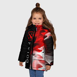 Куртка зимняя для девочки DOTA 2 Пламя Вертикально, цвет: 3D-черный — фото 2