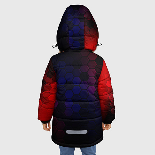 Зимняя куртка для девочки ТОЙОТА Toyota Графика / 3D-Черный – фото 4