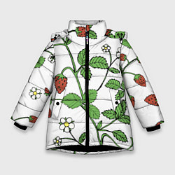 Зимняя куртка для девочки Цветы Земляники Лесной