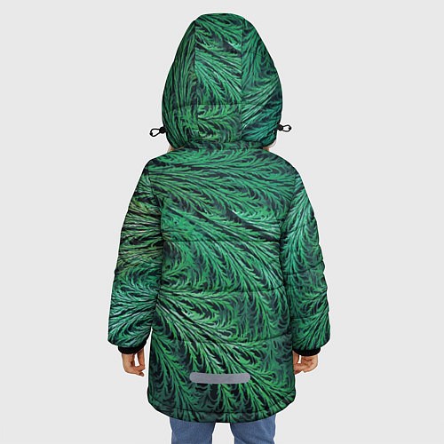 Зимняя куртка для девочки Узор из веток можжевельника Pattern of juniper bra / 3D-Черный – фото 4