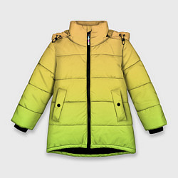 Куртка зимняя для девочки GRADIEND YELLOW-GREEN, цвет: 3D-черный