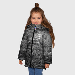 Куртка зимняя для девочки Мятая сетчатая ткань Crumpled Mesh Fabric, цвет: 3D-красный — фото 2