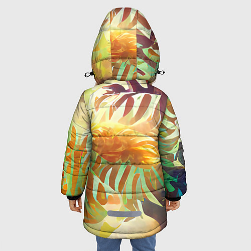 Зимняя куртка для девочки Fern leaves / 3D-Черный – фото 4