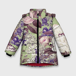 Зимняя куртка для девочки Цветы Чудесный Садовый Узор