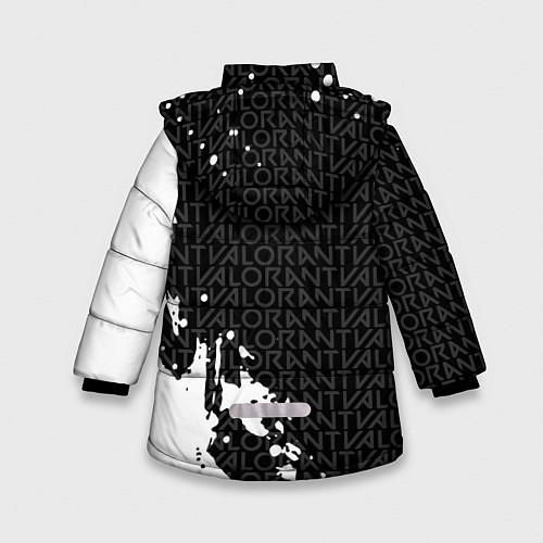 Зимняя куртка для девочки Valorant - Паттерн надписи / 3D-Светло-серый – фото 2